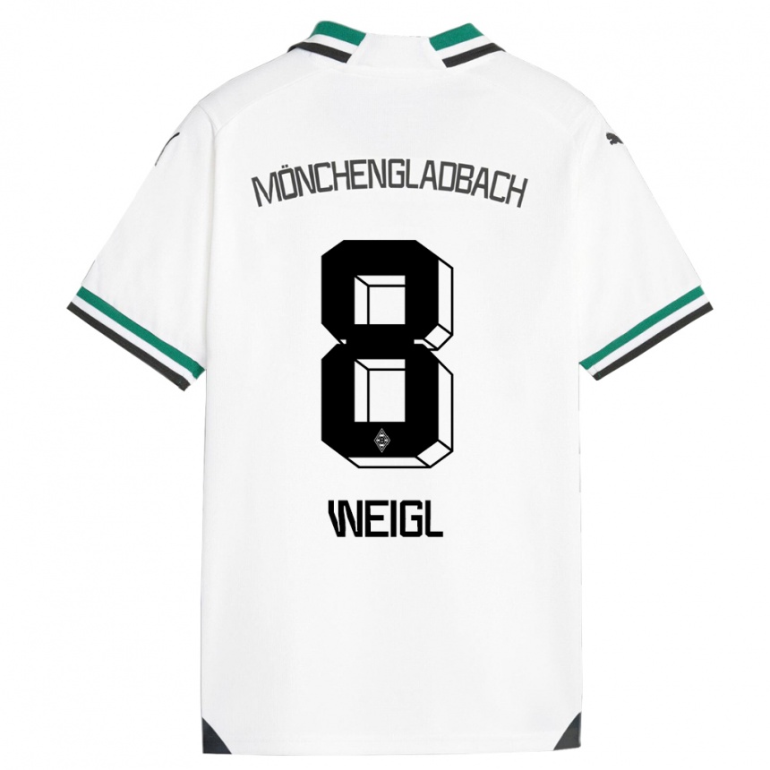 Kinder Fußball Julian Weigl #8 Weiß Grün Heimtrikot Trikot 2023/24 T-Shirt Luxemburg