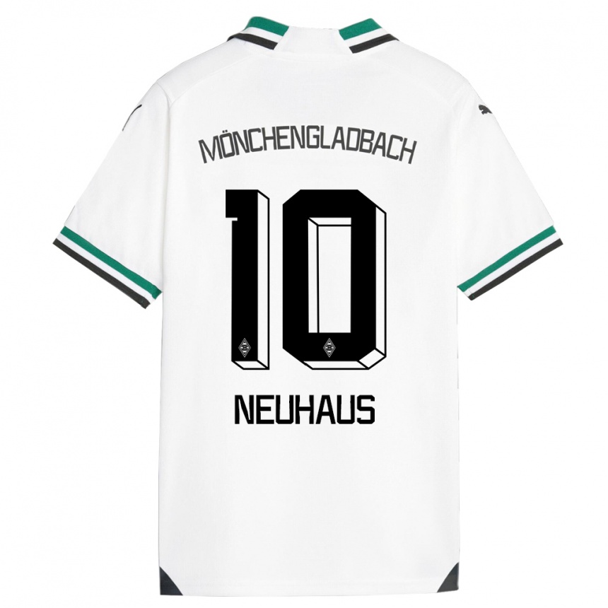 Kinder Fußball Florian Neuhaus #10 Weiß Grün Heimtrikot Trikot 2023/24 T-Shirt Luxemburg