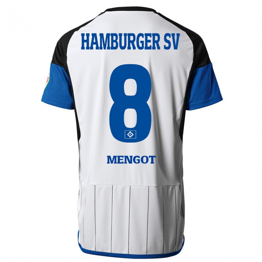 Kinder Fußball Ayukayoh Mengot #8 Weiß Heimtrikot Trikot 2023/24 T-Shirt Luxemburg