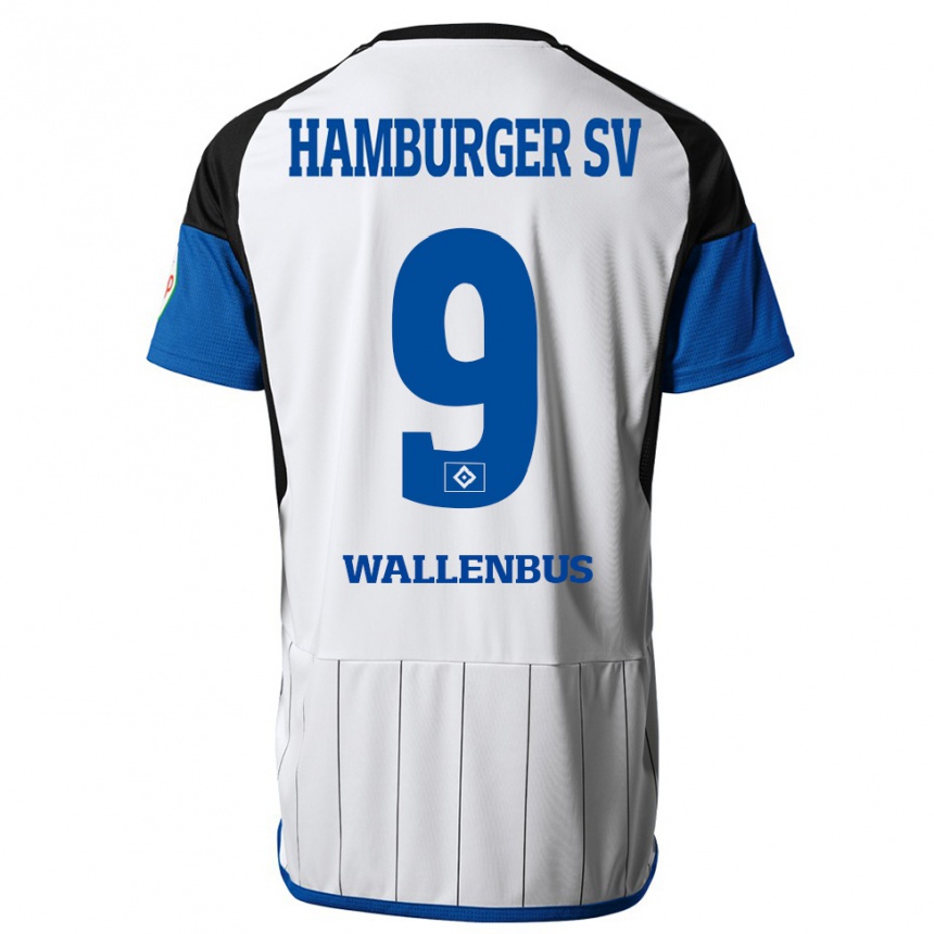 Kinder Fußball Noah Wallenßus #9 Weiß Heimtrikot Trikot 2023/24 T-Shirt Luxemburg