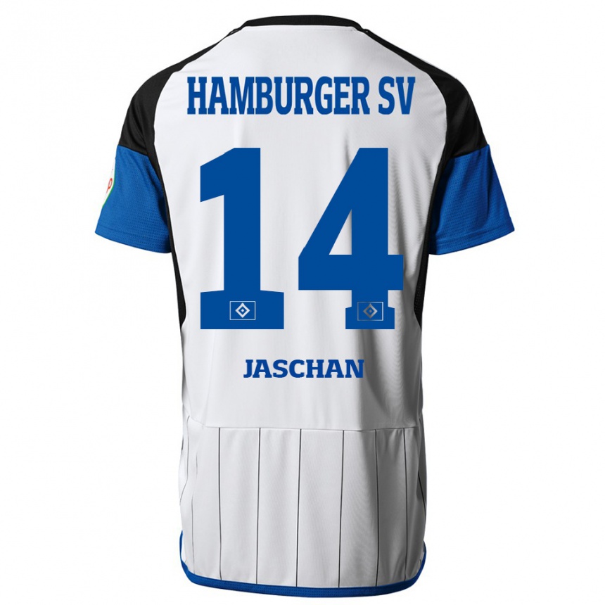 Kinder Fußball Endrik Jaschan #14 Weiß Heimtrikot Trikot 2023/24 T-Shirt Luxemburg