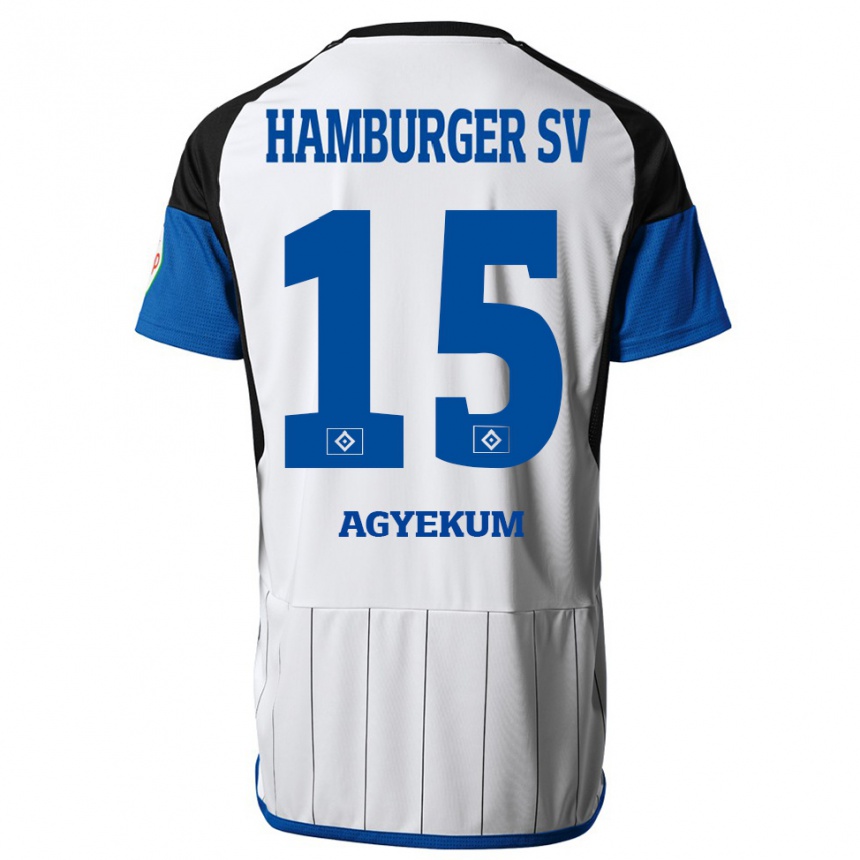 Kinder Fußball Joel Agyekum #15 Weiß Heimtrikot Trikot 2023/24 T-Shirt Luxemburg