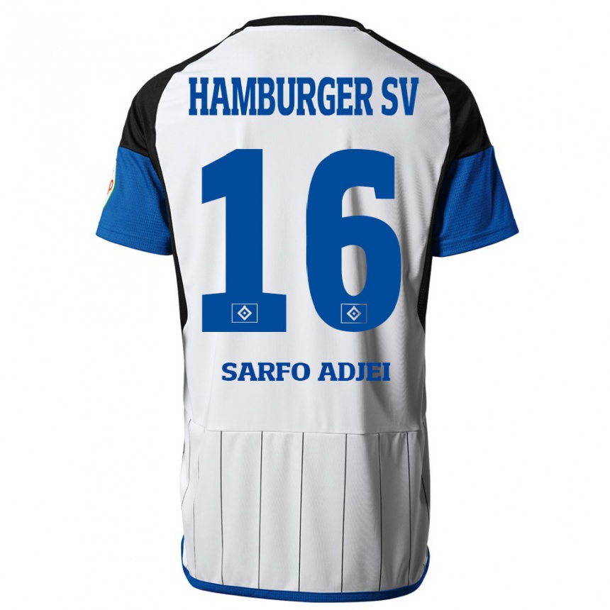 Kinder Fußball Maximilian Sarfo-Adjei #16 Weiß Heimtrikot Trikot 2023/24 T-Shirt Luxemburg