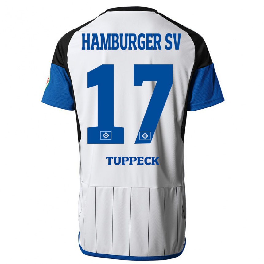 Kinder Fußball Niklas Tuppeck #17 Weiß Heimtrikot Trikot 2023/24 T-Shirt Luxemburg