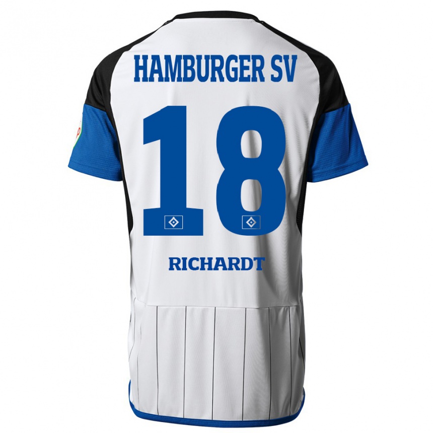 Kinder Fußball Dayo Richardt #18 Weiß Heimtrikot Trikot 2023/24 T-Shirt Luxemburg