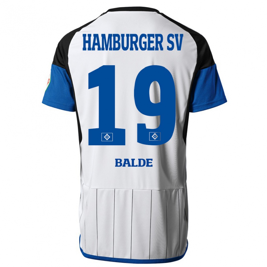 Kinder Fußball Saido Balde #19 Weiß Heimtrikot Trikot 2023/24 T-Shirt Luxemburg