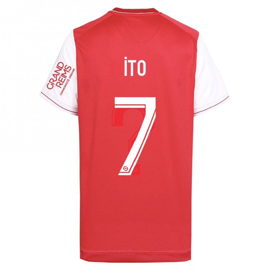 Kinder Fußball Junya Ito #7 Rot Heimtrikot Trikot 2023/24 T-Shirt Luxemburg