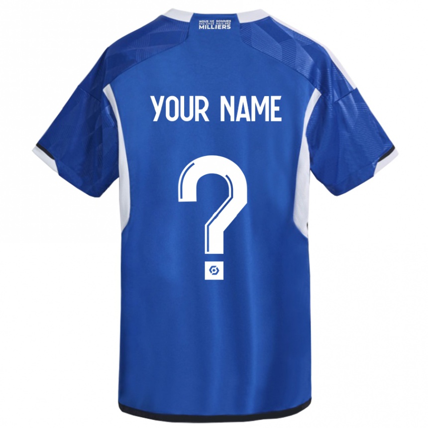 Kinder Fußball Ihren Namen #0 Blau Heimtrikot Trikot 2023/24 T-Shirt Luxemburg