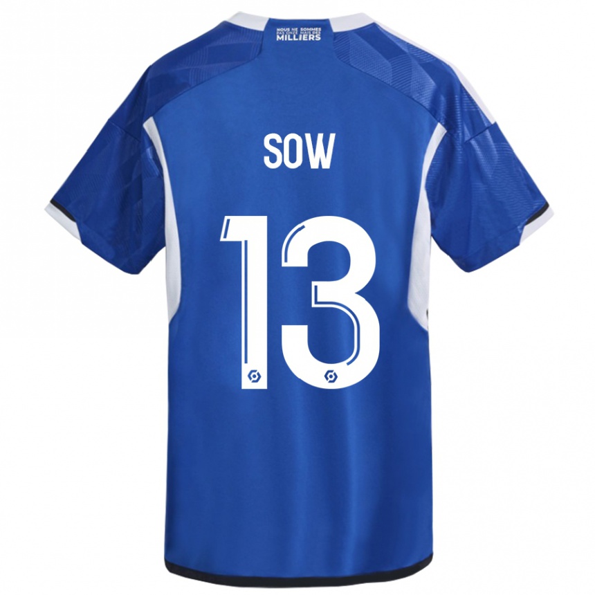 Kinder Fußball Saïdou Sow #13 Blau Heimtrikot Trikot 2023/24 T-Shirt Luxemburg