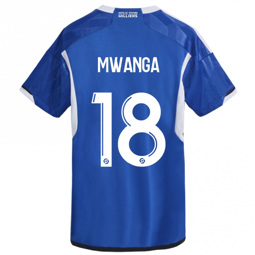 Kinder Fußball Junior Mwanga #18 Blau Heimtrikot Trikot 2023/24 T-Shirt Luxemburg