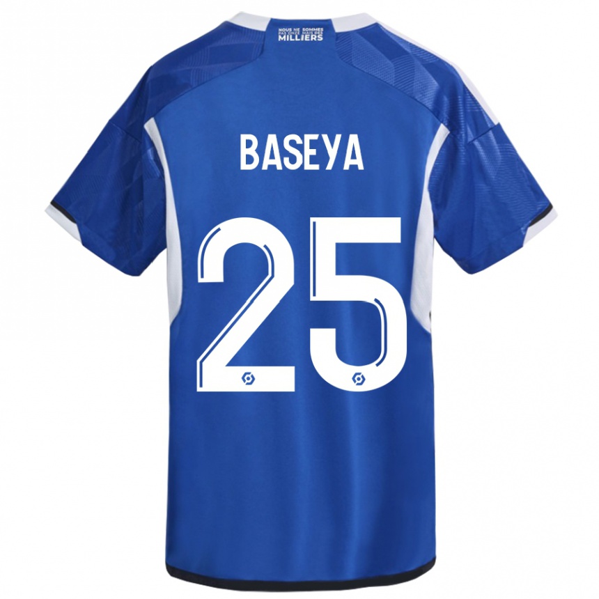 Kinder Fußball Steven Baseya #25 Blau Heimtrikot Trikot 2023/24 T-Shirt Luxemburg