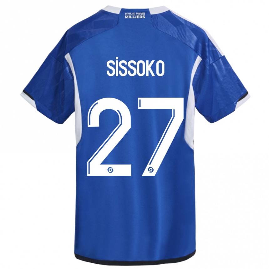 Kinder Fußball Ibrahima Sissoko #27 Blau Heimtrikot Trikot 2023/24 T-Shirt Luxemburg