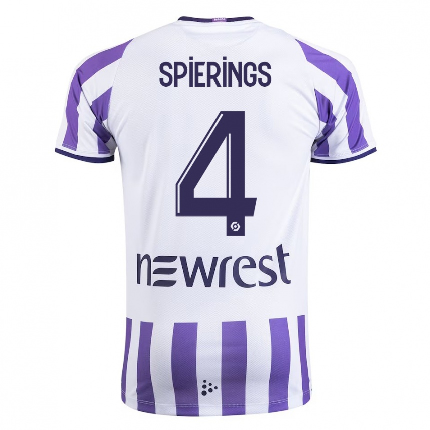 Kinder Fußball Stijn Spierings #4 Weiß Heimtrikot Trikot 2023/24 T-Shirt Luxemburg