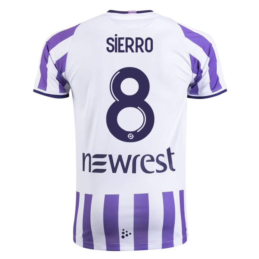 Kinder Fußball Vincent Sierro #8 Weiß Heimtrikot Trikot 2023/24 T-Shirt Luxemburg