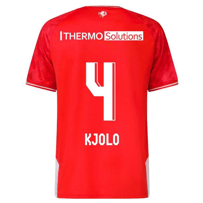 Kinder Fußball Mathias Kjølø #4 Rot Heimtrikot Trikot 2023/24 T-Shirt Luxemburg
