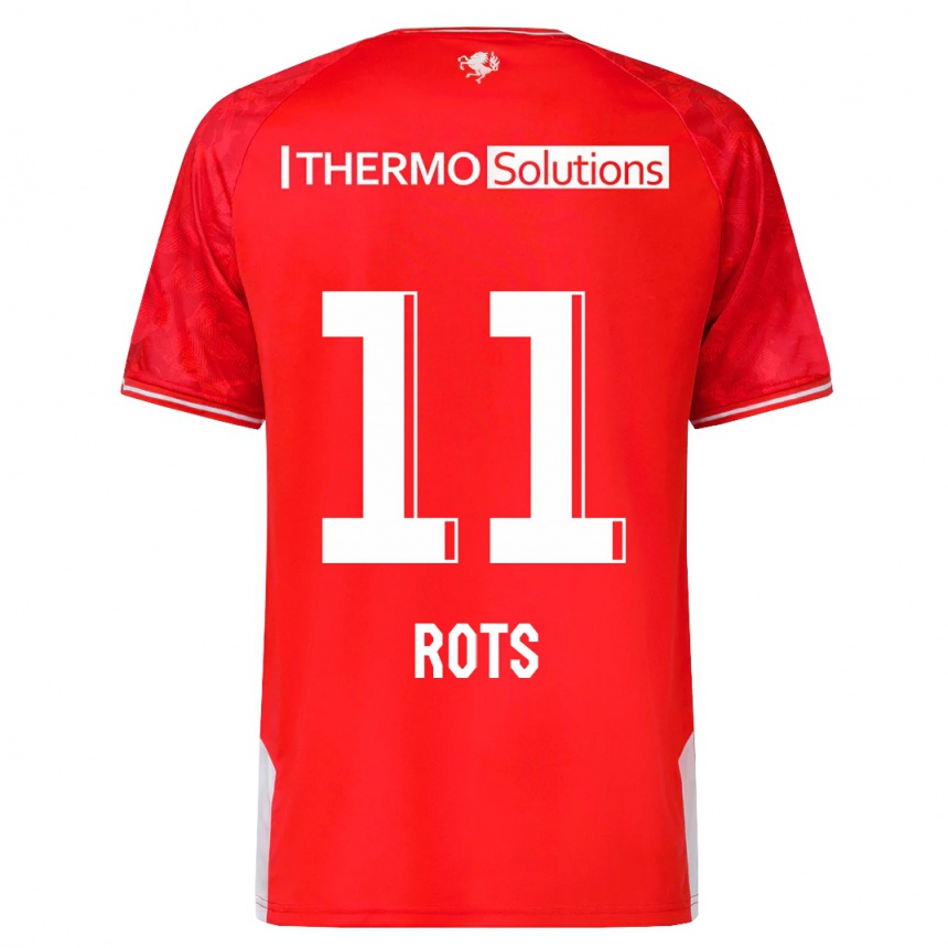 Kinder Fußball Daan Rots #11 Rot Heimtrikot Trikot 2023/24 T-Shirt Luxemburg