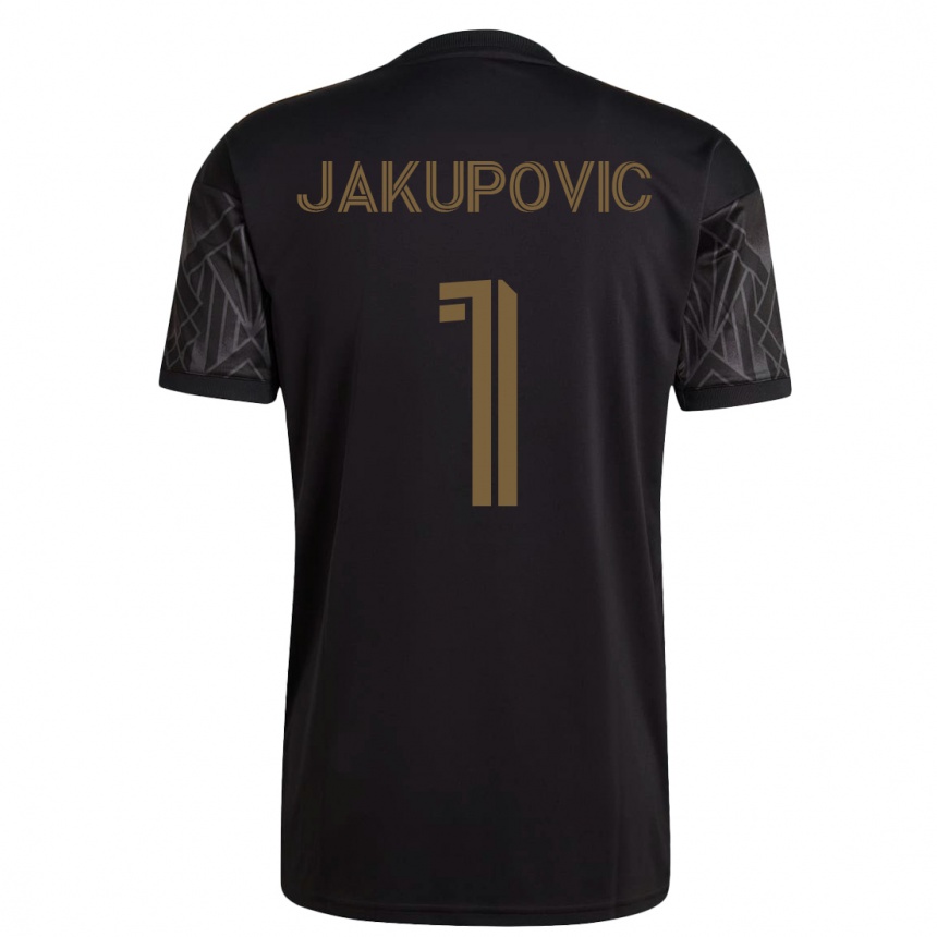 Kinder Fußball Eldin Jakupović #1 Schwarz Heimtrikot Trikot 2023/24 T-Shirt Luxemburg