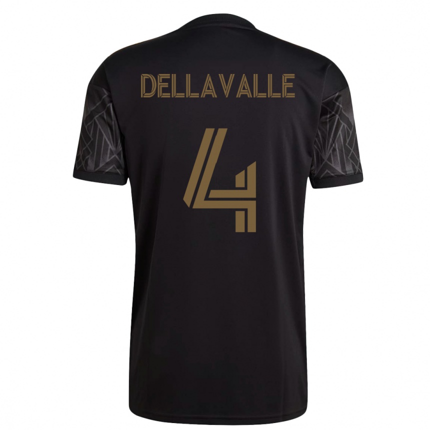 Kinder Fußball Lorenzo Dellavalle #4 Schwarz Heimtrikot Trikot 2023/24 T-Shirt Luxemburg