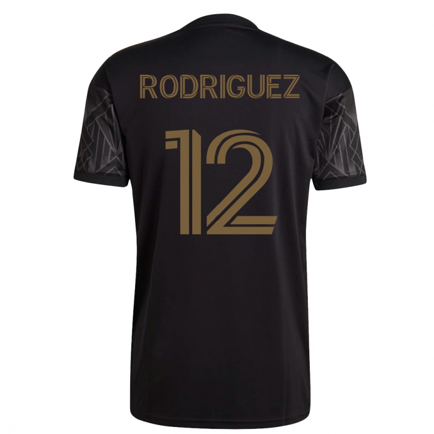 Kinder Fußball Jeremi Rodríguez #12 Schwarz Heimtrikot Trikot 2023/24 T-Shirt Luxemburg