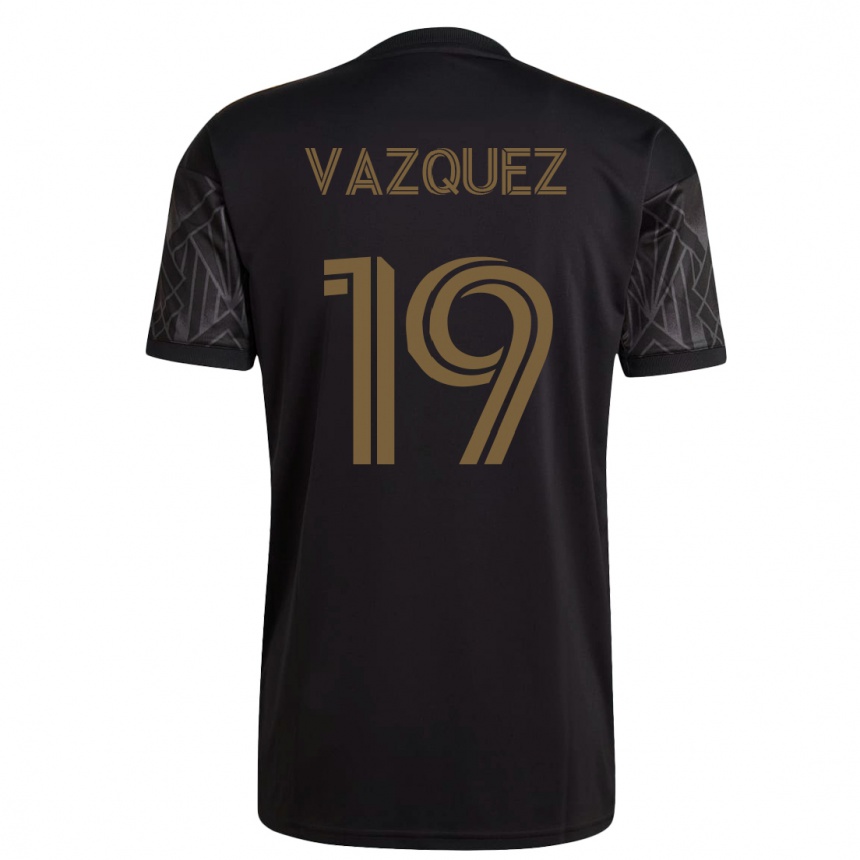 Kinder Fußball Favian Vazquez #19 Schwarz Heimtrikot Trikot 2023/24 T-Shirt Luxemburg