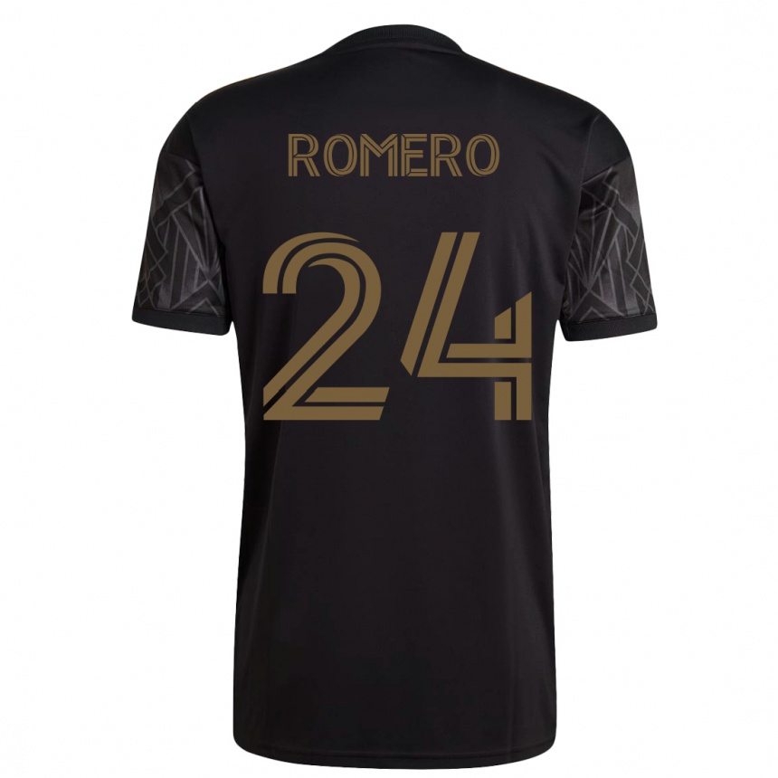 Kinder Fußball Javen Romero #24 Schwarz Heimtrikot Trikot 2023/24 T-Shirt Luxemburg