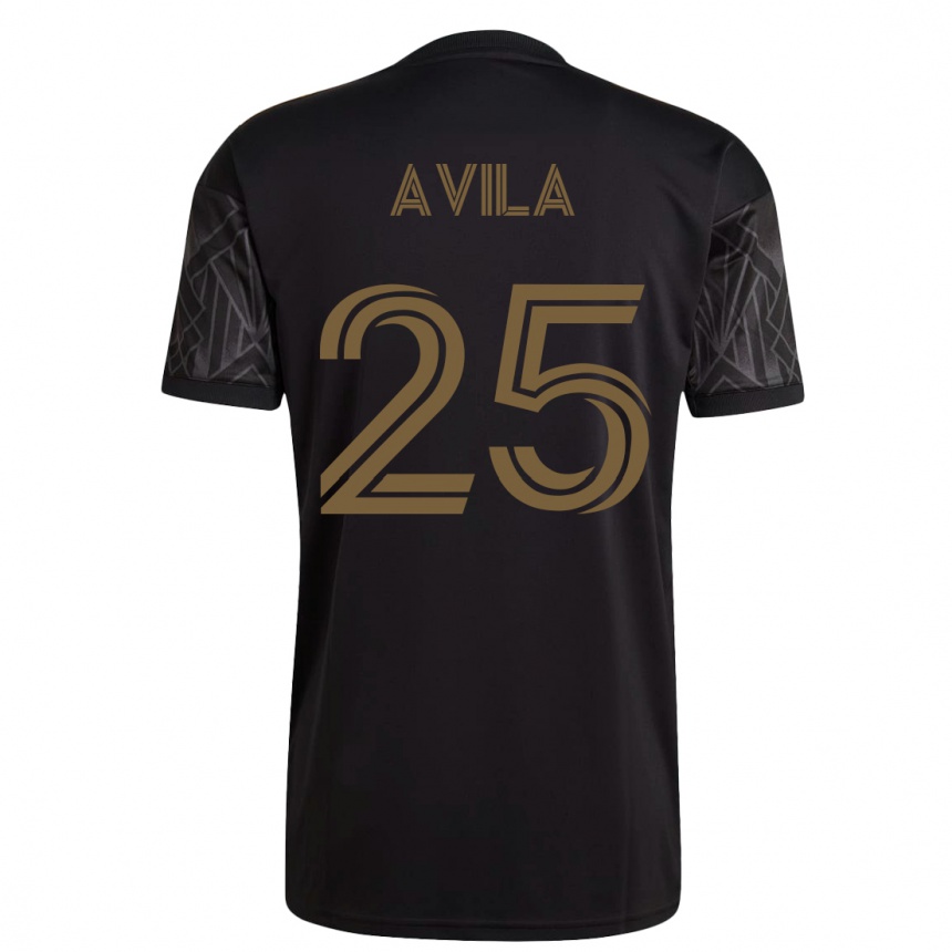 Kinder Fußball Armando Avila #25 Schwarz Heimtrikot Trikot 2023/24 T-Shirt Luxemburg
