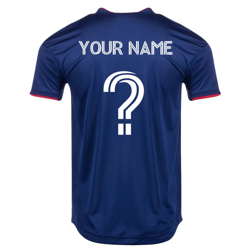Kinder Fußball Ihren Namen #0 Marine Heimtrikot Trikot 2023/24 T-Shirt Luxemburg