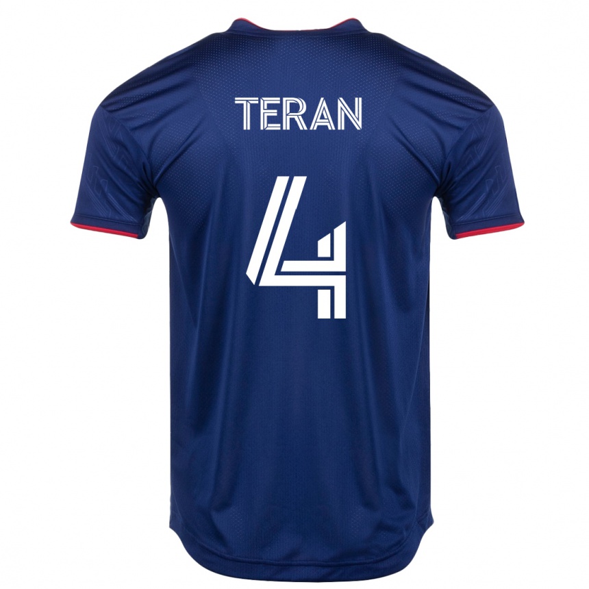 Kinder Fußball Carlos Terán #4 Marine Heimtrikot Trikot 2023/24 T-Shirt Luxemburg
