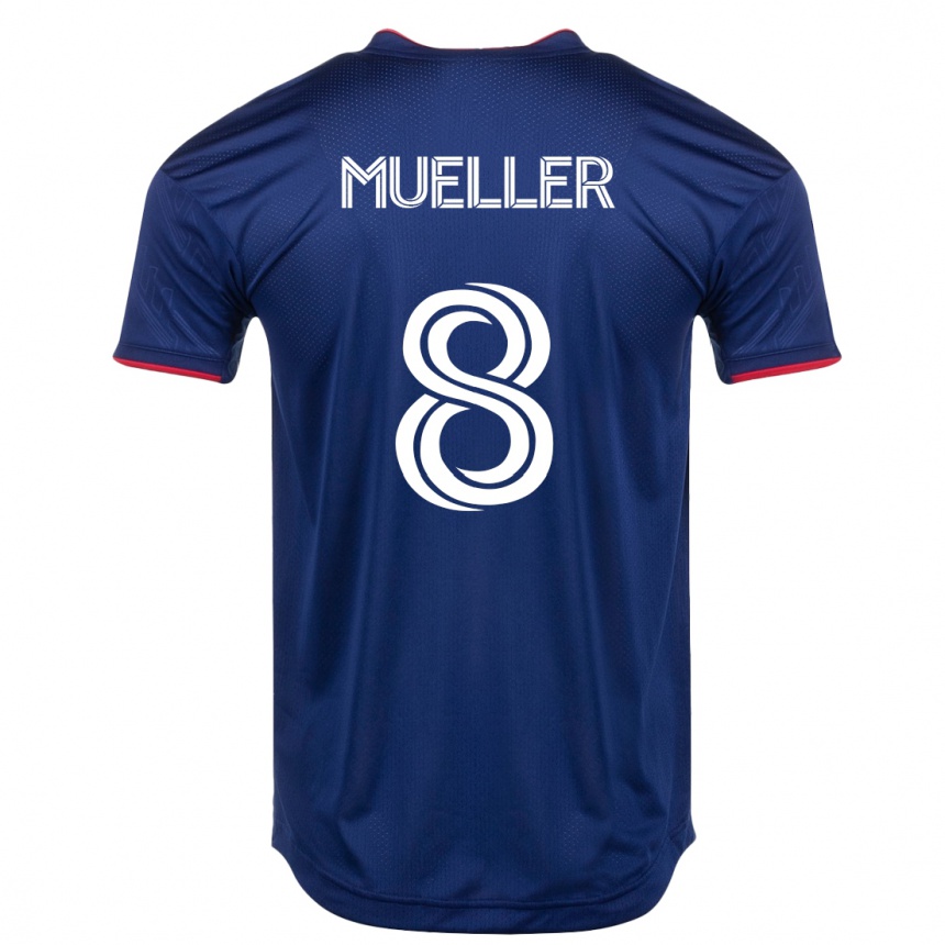 Kinder Fußball Chris Mueller #8 Marine Heimtrikot Trikot 2023/24 T-Shirt Luxemburg