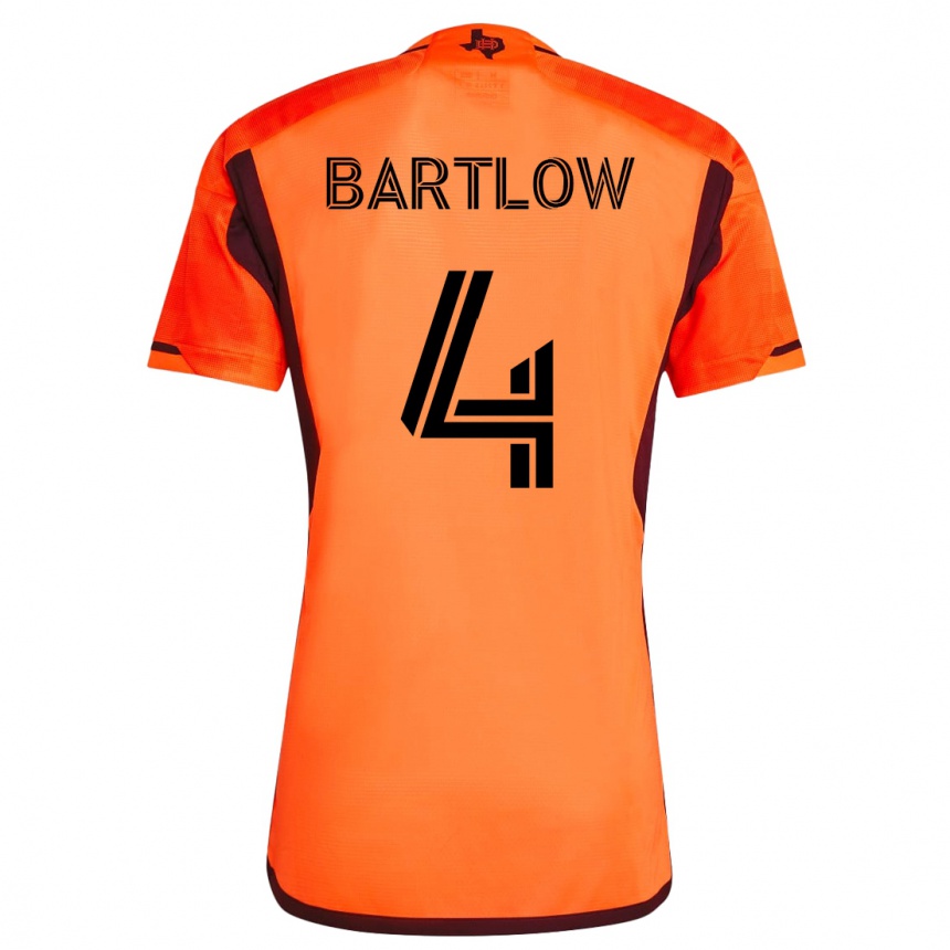Kinder Fußball Ethan Bartlow #4 Orangefarben Heimtrikot Trikot 2023/24 T-Shirt Luxemburg