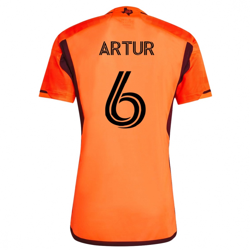 Kinder Fußball Artur #6 Orangefarben Heimtrikot Trikot 2023/24 T-Shirt Luxemburg