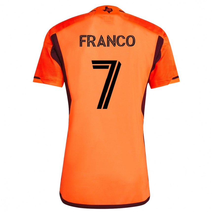 Kinder Fußball Iván Franco #7 Orangefarben Heimtrikot Trikot 2023/24 T-Shirt Luxemburg