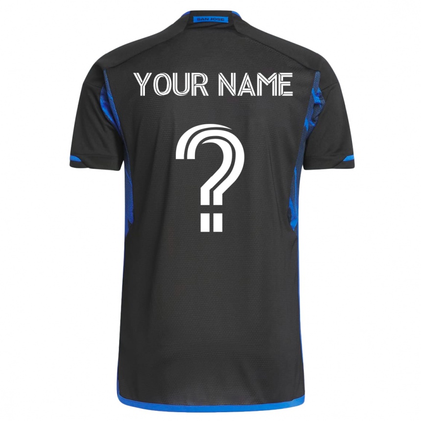 Kinder Fußball Ihren Namen #0 Blau Schwarz Heimtrikot Trikot 2023/24 T-Shirt Luxemburg