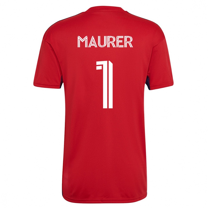 Kinder Fußball Jimmy Maurer #1 Rot Heimtrikot Trikot 2023/24 T-Shirt Luxemburg