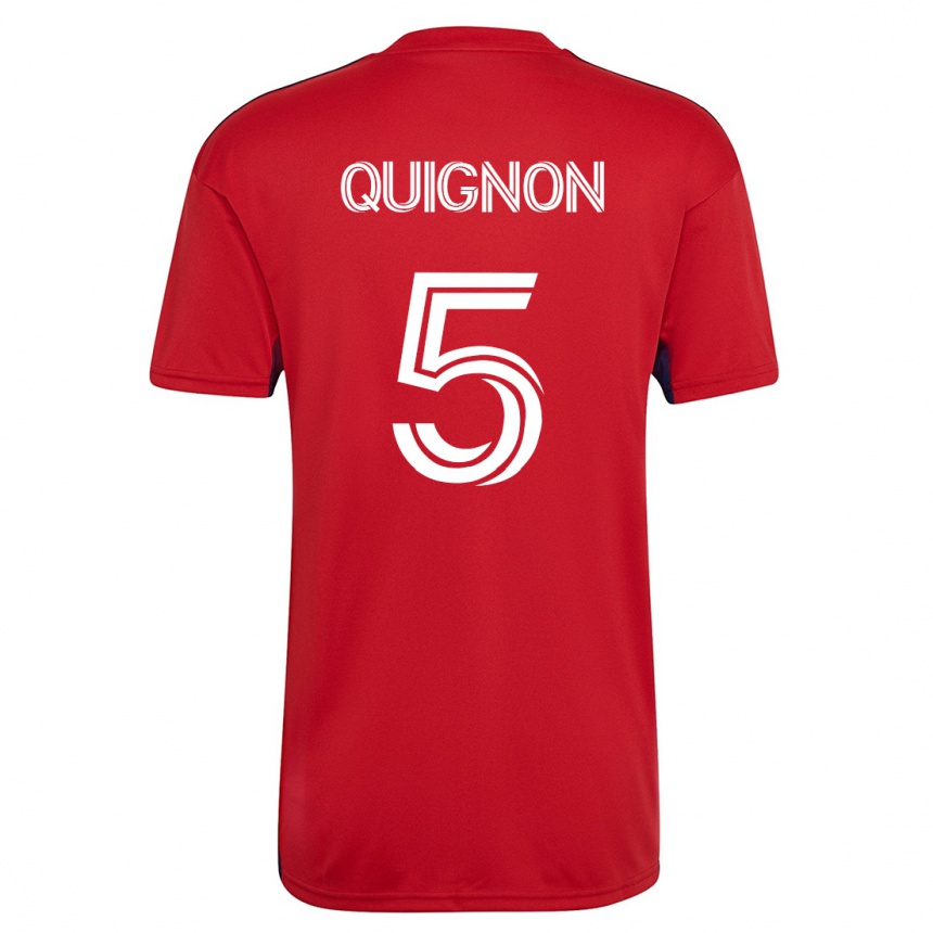 Kinder Fußball Facundo Quignón #5 Rot Heimtrikot Trikot 2023/24 T-Shirt Luxemburg