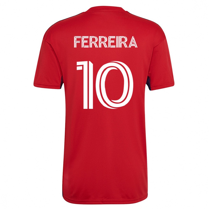 Kinder Fußball Jesús Ferreira #10 Rot Heimtrikot Trikot 2023/24 T-Shirt Luxemburg