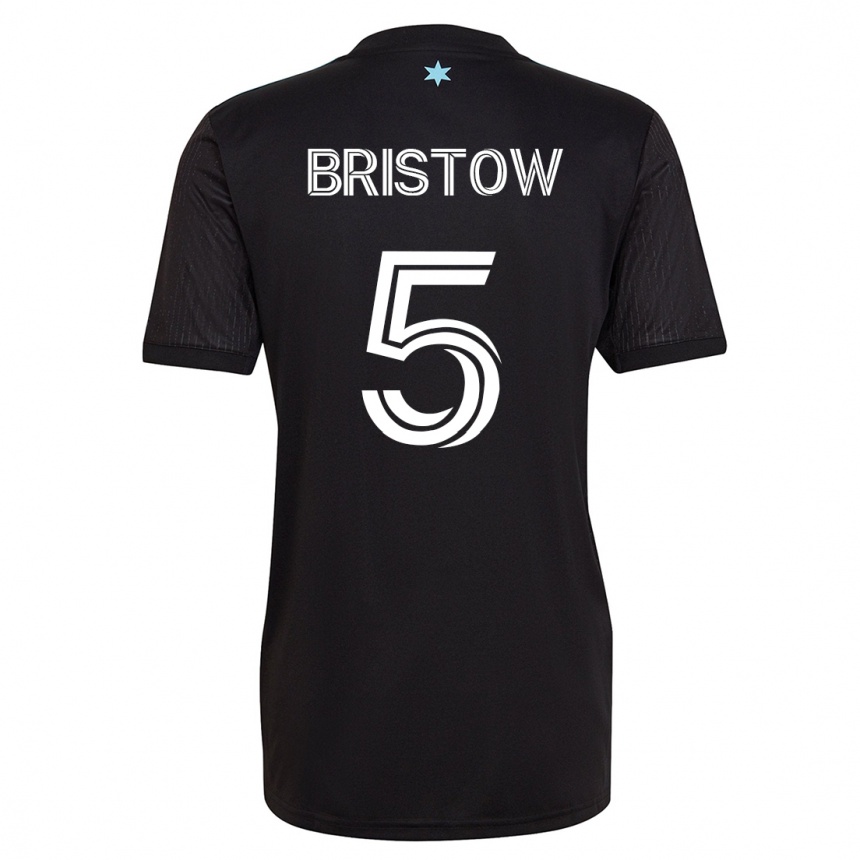 Kinder Fußball Ethan Bristow #5 Schwarz Heimtrikot Trikot 2023/24 T-Shirt Luxemburg