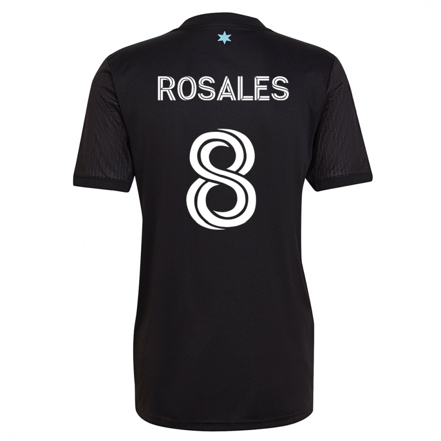 Kinder Fußball Joseph Rosales #8 Schwarz Heimtrikot Trikot 2023/24 T-Shirt Luxemburg