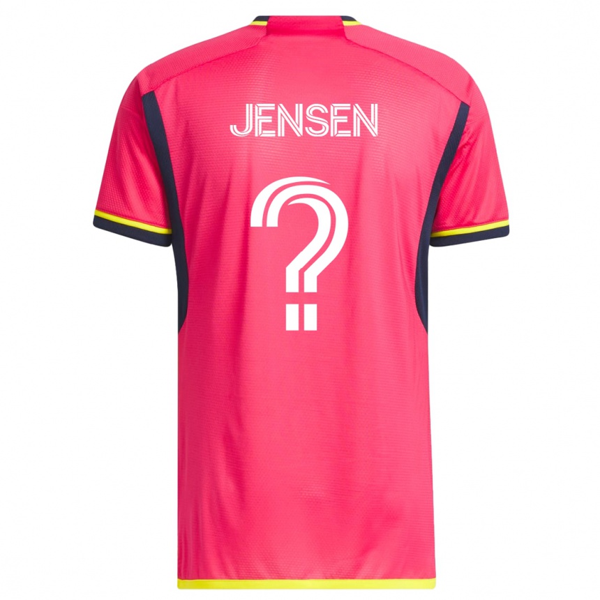 Kinder Fußball Isak Jensen #0 Rosa Heimtrikot Trikot 2023/24 T-Shirt Luxemburg