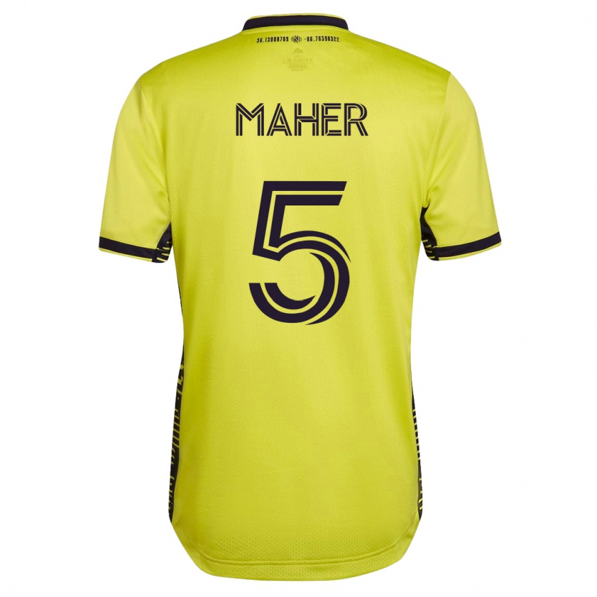 Kinder Fußball Jack Maher #5 Gelb Heimtrikot Trikot 2023/24 T-Shirt Luxemburg