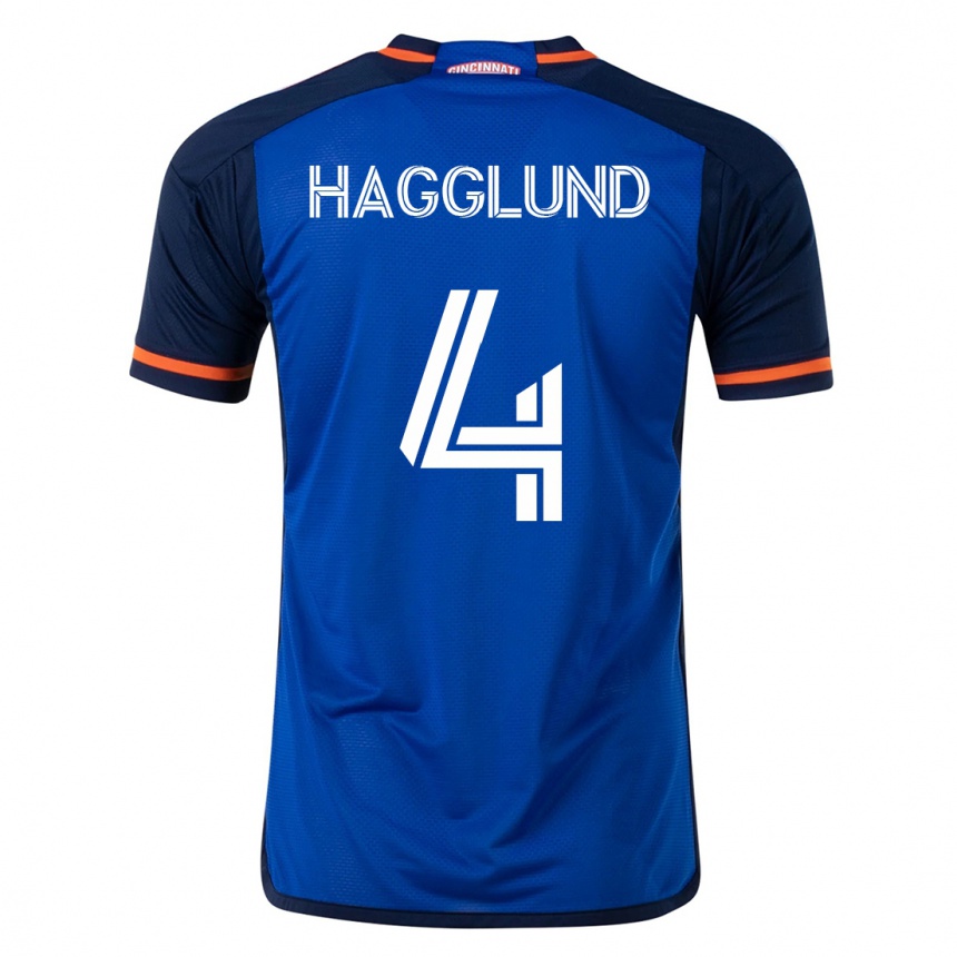 Kinder Fußball Nick Hagglund #4 Blau Heimtrikot Trikot 2023/24 T-Shirt Luxemburg
