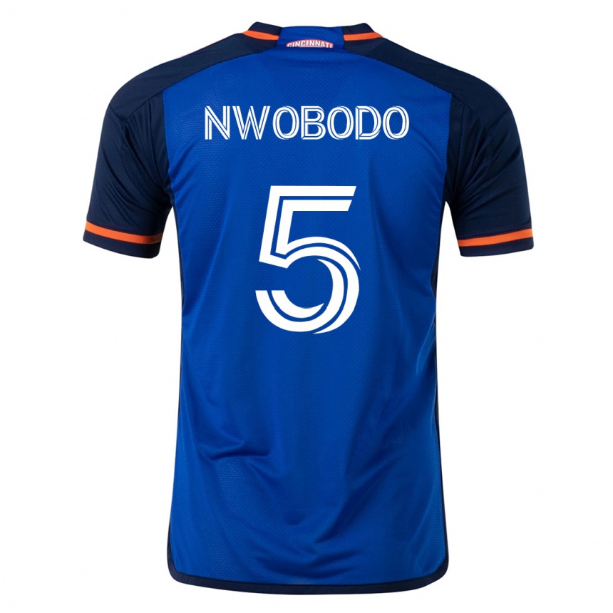 Kinder Fußball Obinna Nwobodo #5 Blau Heimtrikot Trikot 2023/24 T-Shirt Luxemburg