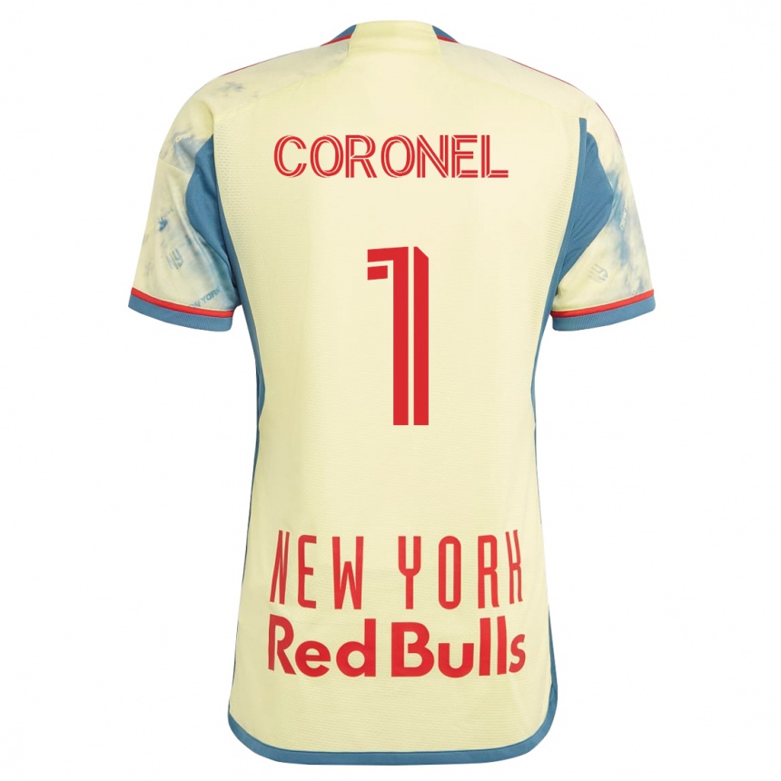 Kinder Fußball Carlos Coronel #1 Gelb Heimtrikot Trikot 2023/24 T-Shirt Luxemburg