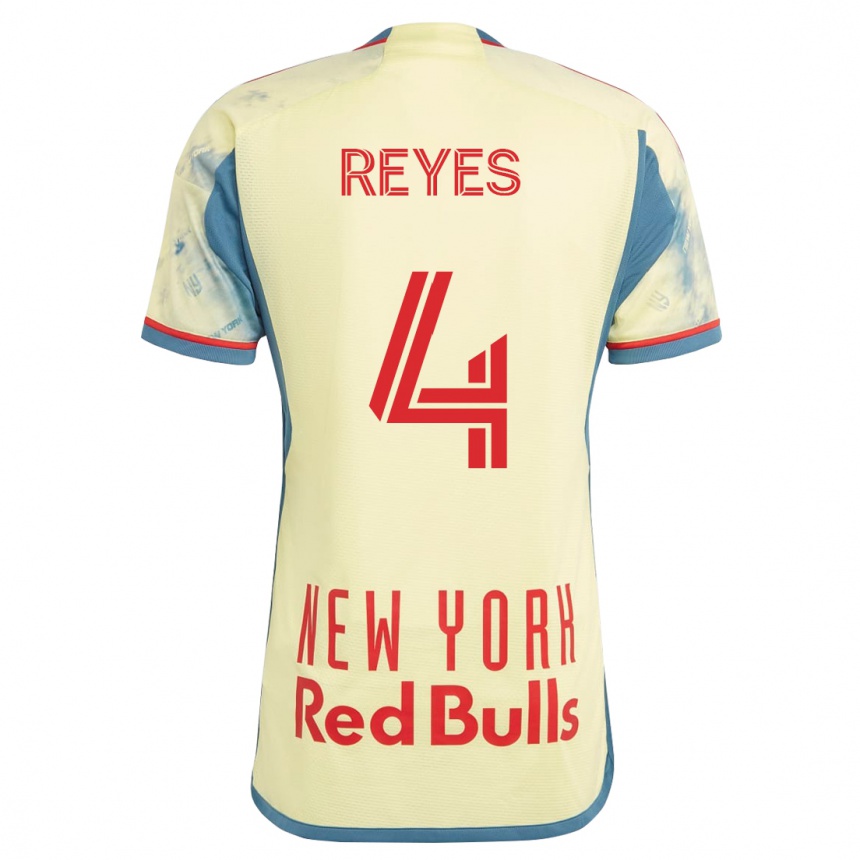 Kinder Fußball Andrés Reyes #4 Gelb Heimtrikot Trikot 2023/24 T-Shirt Luxemburg