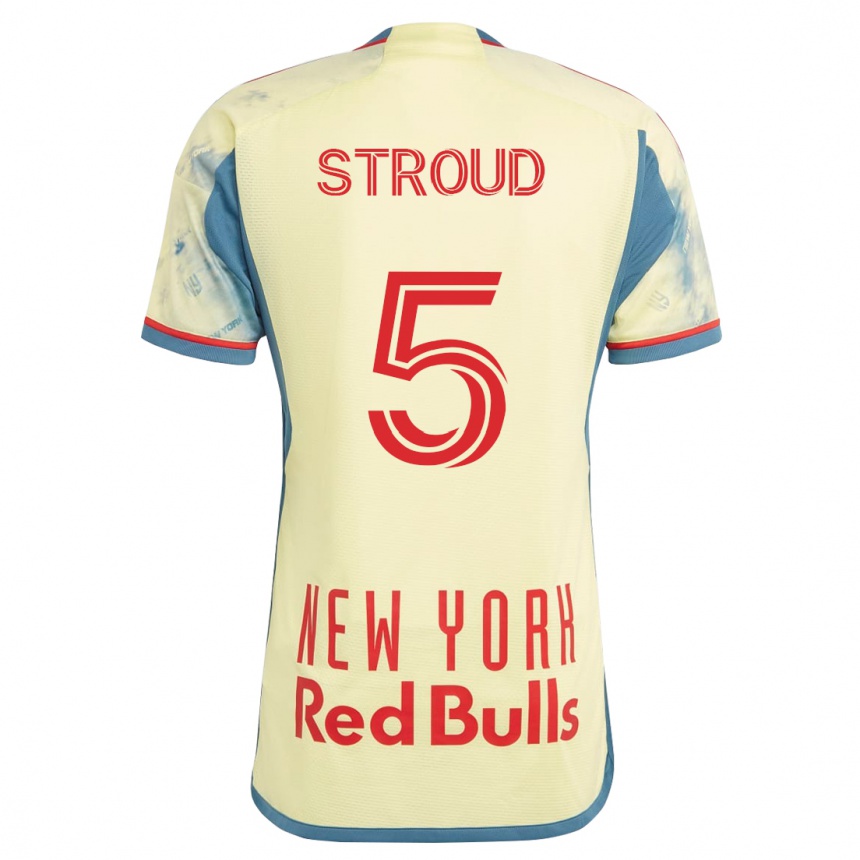Kinder Fußball Peter Stroud #5 Gelb Heimtrikot Trikot 2023/24 T-Shirt Luxemburg