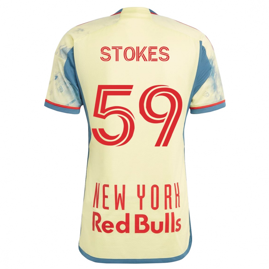 Kinder Fußball Aidan Stokes #59 Gelb Heimtrikot Trikot 2023/24 T-Shirt Luxemburg