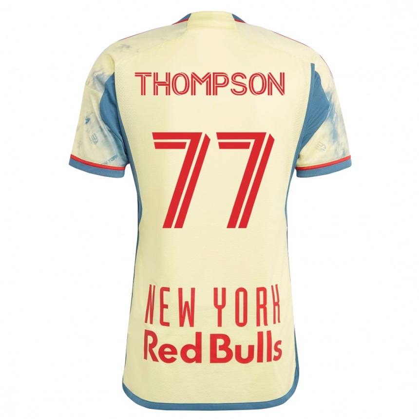 Kinder Fußball Amos Shapiro-Thompson #77 Gelb Heimtrikot Trikot 2023/24 T-Shirt Luxemburg
