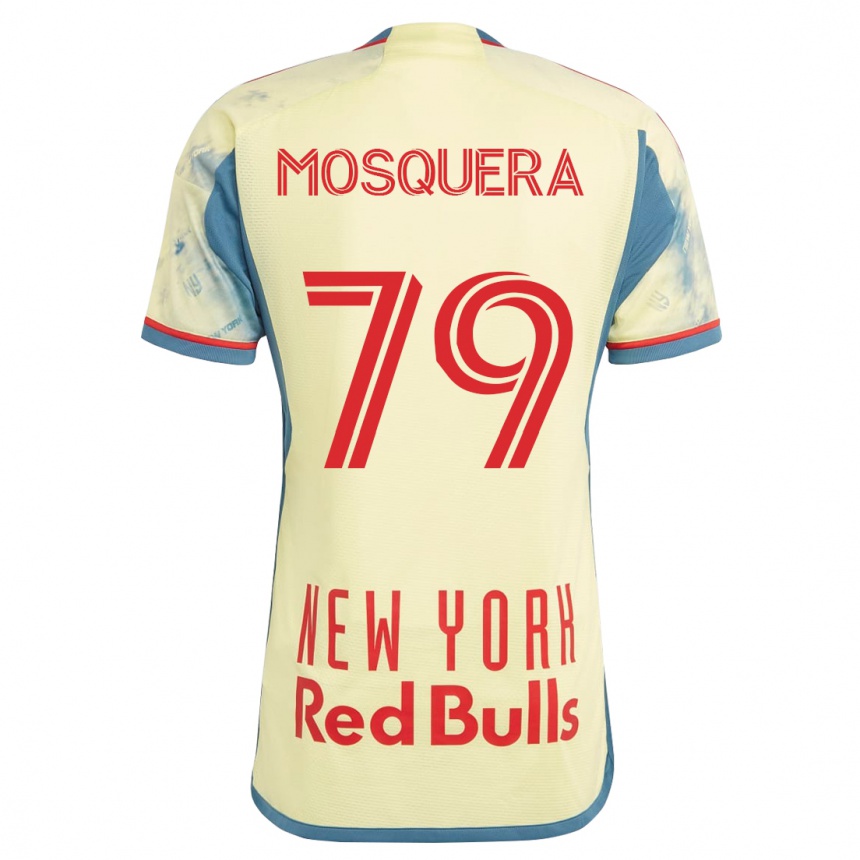 Kinder Fußball Rafael Mosquera #79 Gelb Heimtrikot Trikot 2023/24 T-Shirt Luxemburg