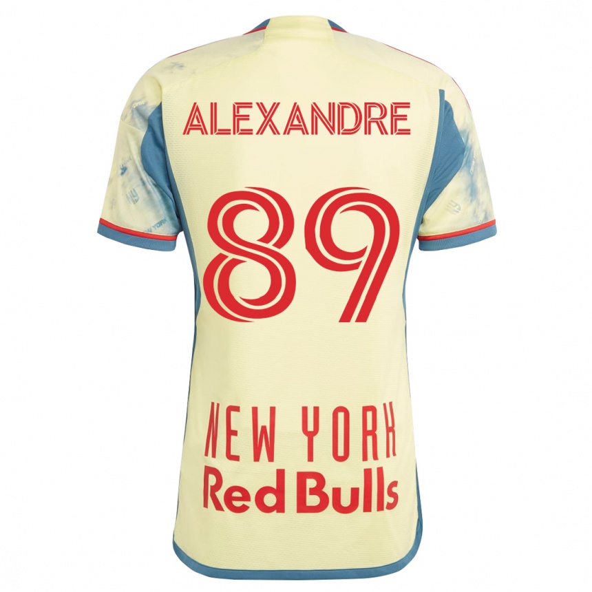Kinder Fußball Davi Alexandre #89 Gelb Heimtrikot Trikot 2023/24 T-Shirt Luxemburg