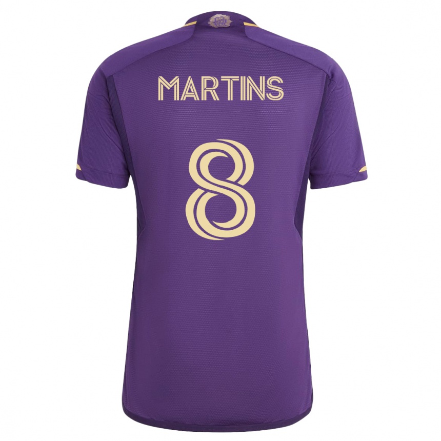 Kinder Fußball Felipe Martins #8 Violett Heimtrikot Trikot 2023/24 T-Shirt Luxemburg